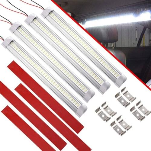 72LED Strip Light Bar 12-80V Car Interior Light Strip Super Bright Tube Cabinet Lamp for Bar Caravan Van Bus With ON/Off Switch