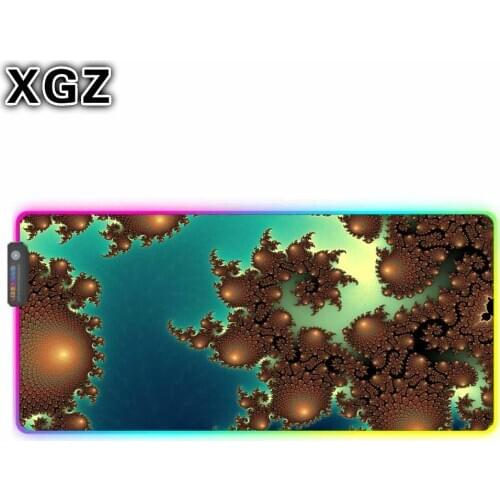 XGZ Golden Pattern Game Mouse Pad LED Backlight Color RGB Computer Notebook Office Game Accessories Rubber Non-slip Mouse Pad