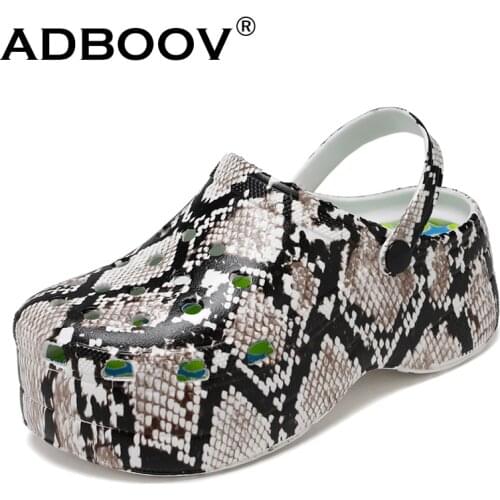 ADBOOV New 2021 Trend Summer Sandals Shoes Women Platform Garden Shoes Clogs for Women Increase Outdoor Croks Beach Slippers Ton