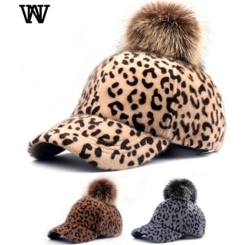 Winter Bone Leopard Hat for Women Warm Plush Womens Baseball Caps Female Snapback Hip Hop Kids Girls Casquette Femme BQM-CZX64
