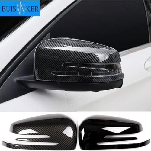 1 Pair Car Auto Carbon Fiber Side Rearview Mirror Cap Cover Trim for Mercedes Benz A B C E GLA Class W204 W212