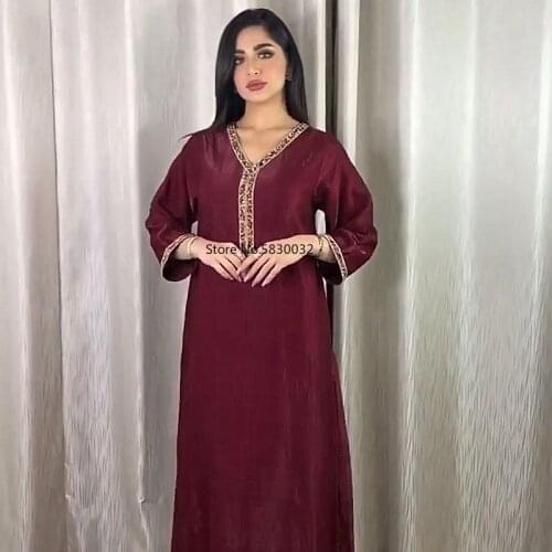 2021 Muslim Fashion Abayas For Women Turkey Caftan Marocain Vestido Femenino Dashiki African Boubou Crystal Shiny Long Dress