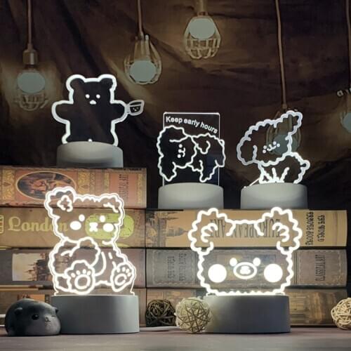 3D Plate LED Lamp Creative Night Lights USB Power Acrylic Table Desk Bedroom Decor Romantic Gift Lighting for Home Decoration