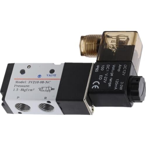 3V210-08 1/4" BSP DC 12V/24V AC 36V/110V/220V 3 way 2 position Pneumatic Electric Solenoid Valve Air Aluminum