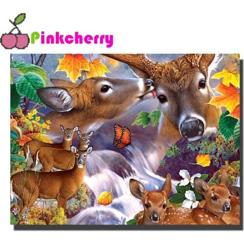Waterfall 5d diy diamond painting Animal Elks Deer mosaic cross stitch embroidery diamond Full round square stones k1175