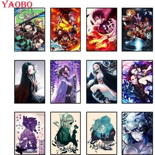 Diamond Mosaic Anime Demon Killer Cross Stitch Kit Diamond Embroidery Full Square Stones 5d Diy Diamond Painting Rhinestone