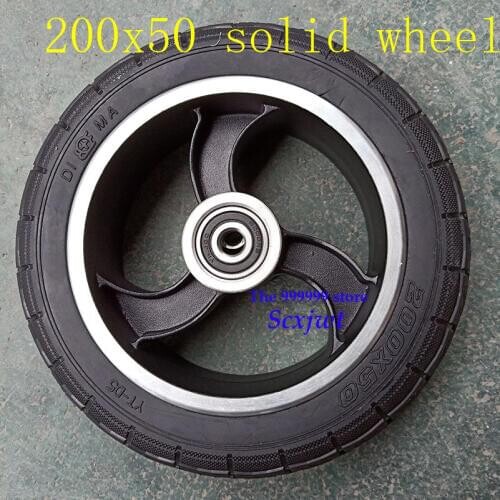 Free Shipping 200x50 Solid Wheel with Hub Fits for Electric Scooter Tyre 8" Scooter Tyre ,Aluminium Alloy Wheel Electric Vehicle