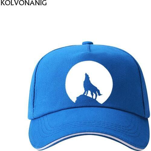Summer Streetwear Men&Women Sport Hat Wolf howl To The Moon Funny Printed Baseball Caps Unisex Outdoors Sunshade Sun Visor Hats