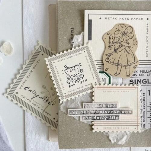 80 Sheets Retro Border Colour Not Self-adhesive Note Paper Creative Kurashiki Bullet Journaling Accessories Aesthetic Memo paper