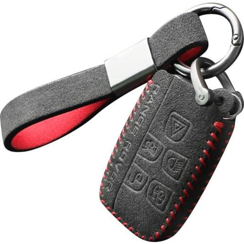 Turn Fur Leather Car Remote Key Cover Key Case For Land Rover Range Rover Evoque Discovery Sport 5 2018 2019 2020