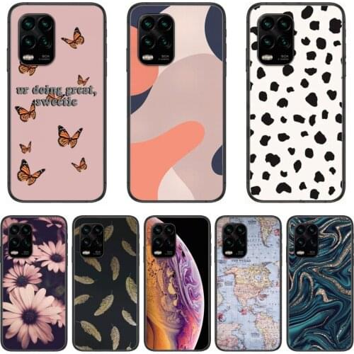 Lovely cartoon pure color Phone Case For xiaomi Redmi Note 9S 8 7 6 5 A Pro T Anime Black Cover Silicone Back Pretty senior