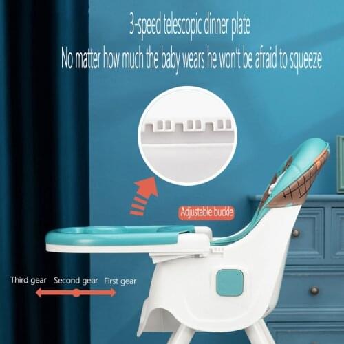 Childrens Dining Table And Chairs Multifunctional Foldable Portable Baby Eating Chair High Foot Feeding Chair One Click Folding