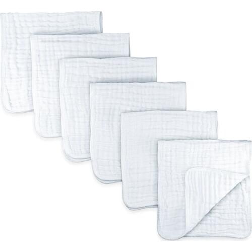 Baby Muslin Burp Cloths Cotton Hand Washcloths 6 Layers Extra Absorbent Soft U7EE