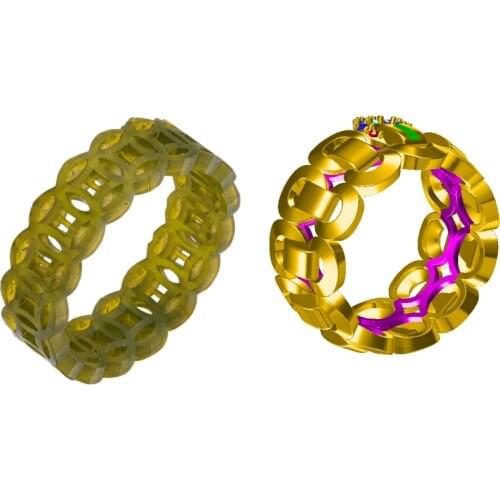 Ready Casting Resins Models with Wholesale Price for Jewelry Industrial 3D Model of Cuban Style Rings