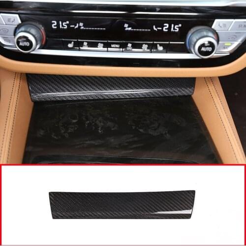 Real Carbon fiber Console Copilot Water Cup Holder Decoration Panel Trim For BMW New 5 Series G30 2017 2018 Car Accessories