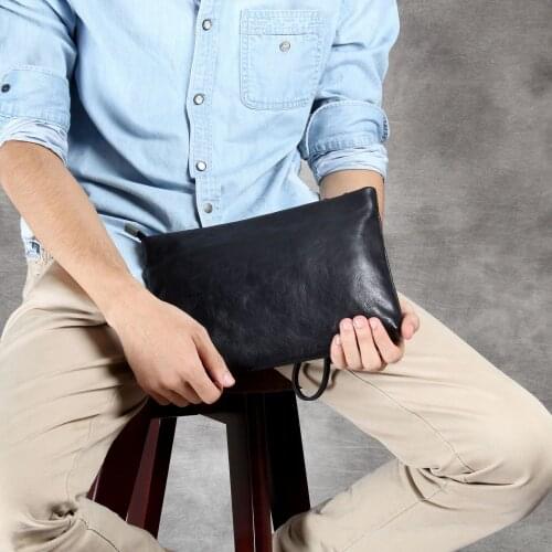 Crazy Horse Style Top Layer Leather Wallets Vintage Style Men Wallet Fashion Brand Purse Card Holder Long Clutch Wallet