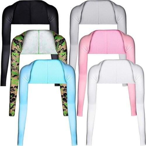 6 Pcs Summer Ladies Cooling Shawl Arm Sleeves Sun UV Protection with Finger Hole for Golf,Driving,Riding,Fishing,Outdoor
