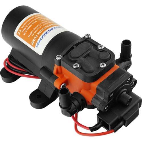 21-Series Diaphragm Water Pressure Pump 12V 1.2 GPM 35PSI Self-priming Water Pumps for RV Caravan Boat Industrial (Black)