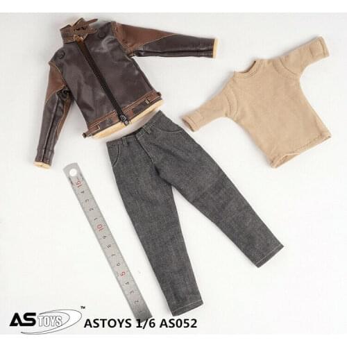 1/6 Scale Leather Suit Model for 12" Standard Muscle Action Figure Doll