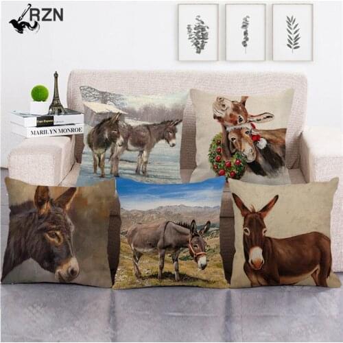 Pillowcase farm animals donkey cushion cover gometric Polyester sofa throw pillow cover decorative pillows