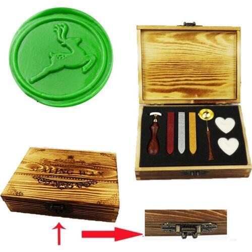 Elk Wax Seal Stamp Wedding Invitations Vintage Gift Rosewood Handle Custom Picture Letter Set Kit Signature Custom