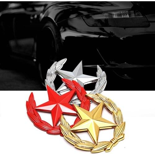 Pentagram Metal Car Sticker Logo Emblem Badge Car Styling Sticker For Universal Cars Motorcycle Decorative Accessories