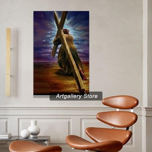 Jesus Christ Poster Christ Carrying The Cross Canvas Art Poster And Wall Art Picture Print Modern Family Bedroom Decor Posters