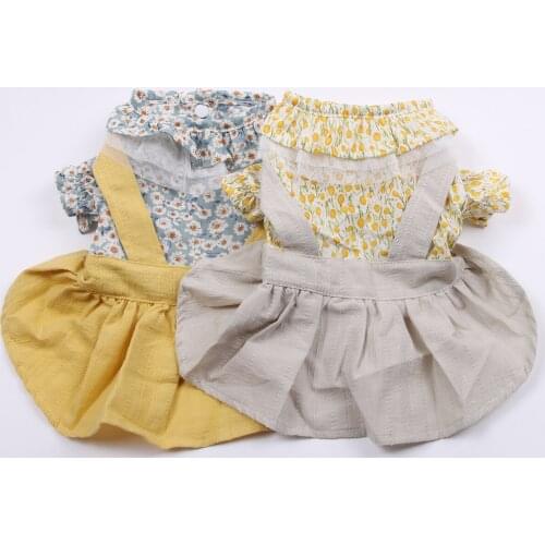 New Floral Dog Cat Shirt Dress Princess Pet Puppy Shirts Spring/Summer Clothing Apparel 5 Sizes 2 Colours