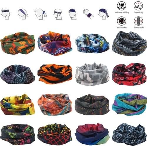 Outdoor Travel Hair Headband Stripe Rainbow Color Breathable Face Bandana Mask Sun Protection Letter Flower Cycling Head Scarf