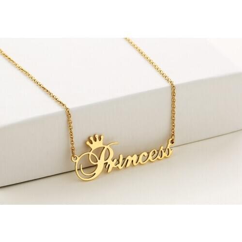 "Princess" Name Necklace Stainless Steel Letter Pandent Jewelry For The Daughter Birthday Gift