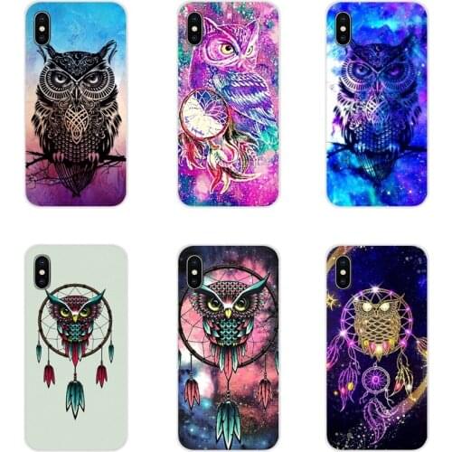 For Apple iPhone X XR XS 11Pro MAX 4S 5S 5C SE 6S 7 8 Plus ipod touch 5 6 Transparent Soft Covers Owl and Dream Catcher Splendid