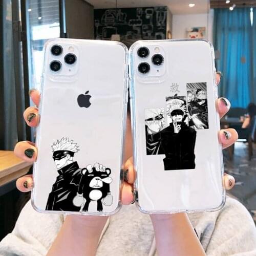Jujutsu Kaisen Anime Phone Case Transparent for iPhone 11 12 mini pro XS MAX 8 7 Plus X XR