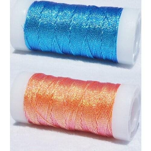 Mixing Color Glitter Sewing Thread Embroidery Cross Stitch Yarn 0.2mm 0.4 mm 0.6mm 0.8mm Crochet Knitting Shinning Thread Supply