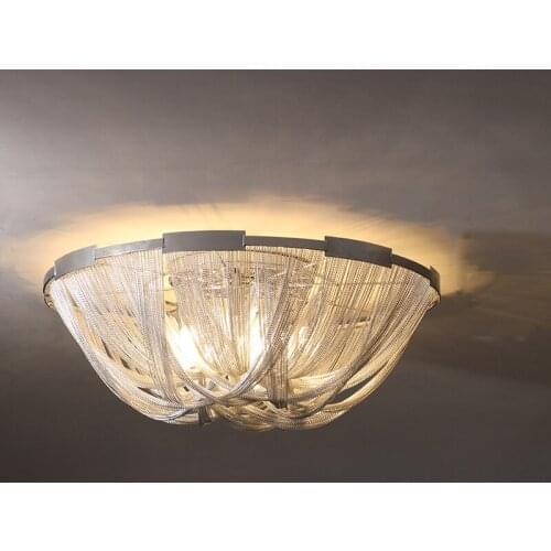 Postmodern light luxury ceiling lamp Italian tassel bedroom living room room villa lamp