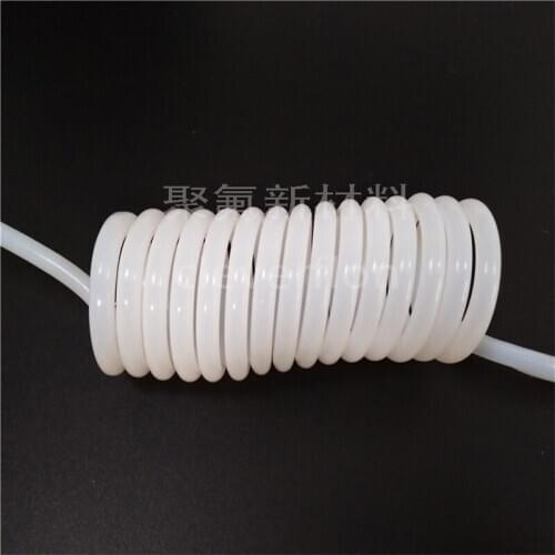 White PTFE coil tube F4 coil pipe high temperature resistant and acid and alkali resistant 4*6mm