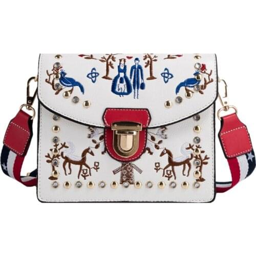 Fashion Shoulder Bag Retro Casual Women crossbody bags Female designer Leather white National small cheap bag 2021 womens brand