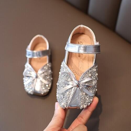Girls Nude Shoes Princess Shoes Childrens Soft Bottom Baby Shoes Little Girl Pearl Sequins Childrens Shoes Kids Shoes Girl