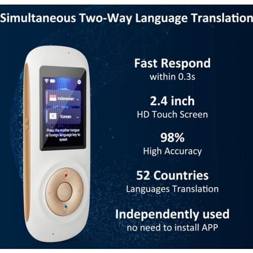 T2S Language Translator Device 70 Languages Smart Pocket Translator Device Portable Instant WiFi/Hotspot Voice Translator
