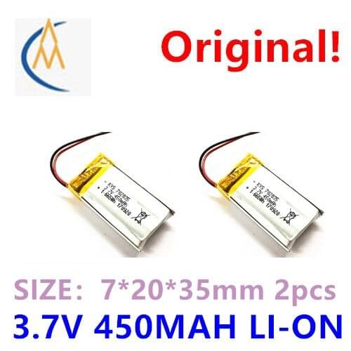 2PCS 702035 702038 3.7V 450mah LED energy-saving lamp special polymer battery navigator GPS audio toy horn vibrator