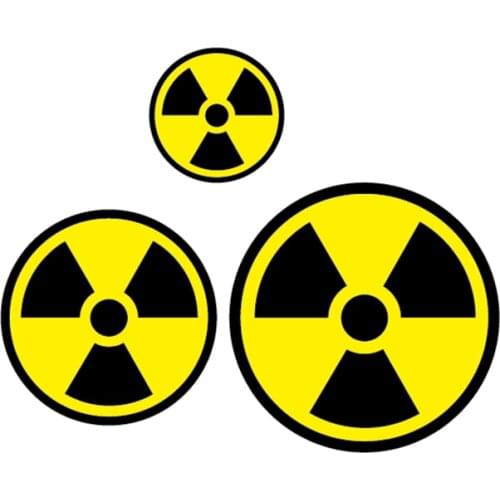 2pcs Funny Nuclear Radiation Warning Mark Car Sticker Vinyl Decal