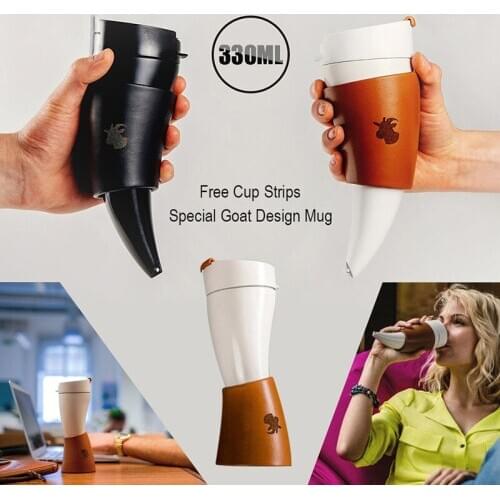230ml Cup Goat Horn Coffee Mug Stainless Steel Liner Vacuum Insulation Cup