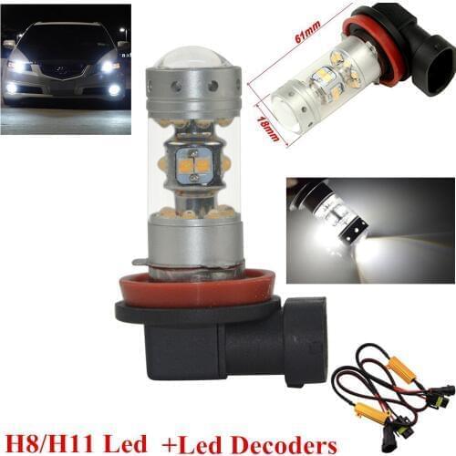 2X CANBUS BLANCO H11 H8 28 leds CREE/Sharp Chips 1200LMS BOMBILLAS LED FARO ANTINIEBLA PARA For Audi A3 A4 A5 S5 A6 Q5 Q7 TT