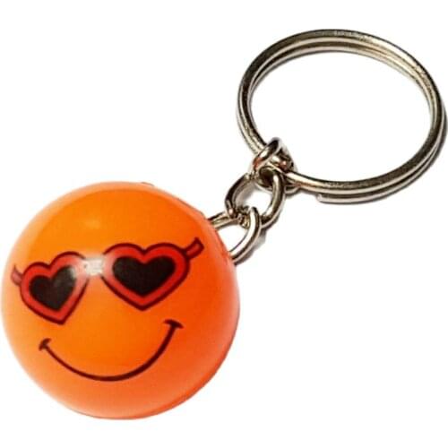 3 PCS Key Ring w/ 2cm Mini Smile Face Ball Vintage Charm Fashion Favour Pinata Bag Filler Party Favor Capsule Novelty Birthday