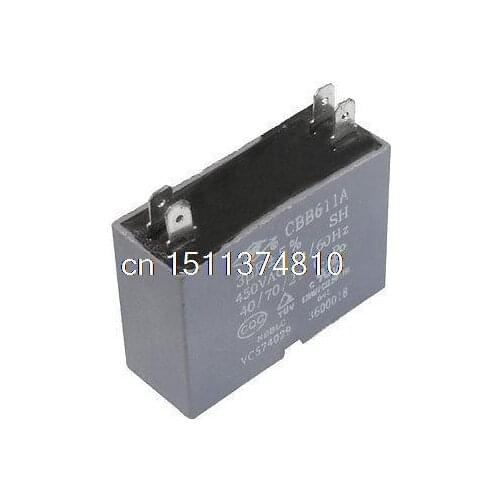 3uF 450 Volts 4 Pins Rectangle Shape Ceilling Fan Start Capacitor CBB611A