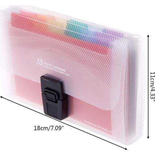 A6 Rainbow Expanding Document Bills Folder 13 Pocket School Accordion Folder