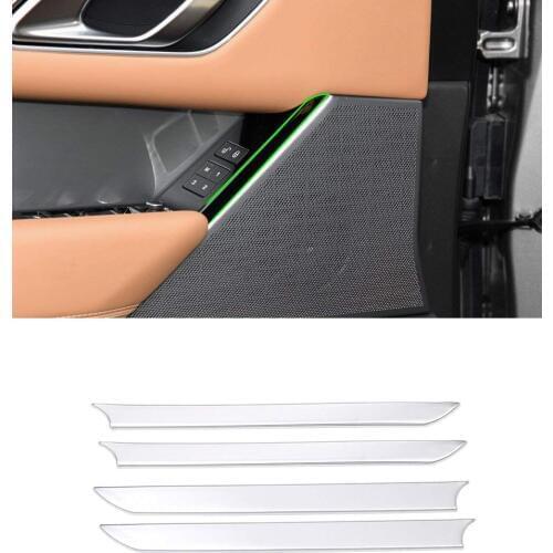 ABS Chrome Car Door Speaker Decoration Strips Trim For Land Rover Range Rover VELAR 2017 2018 Auto Accessories 4pcs