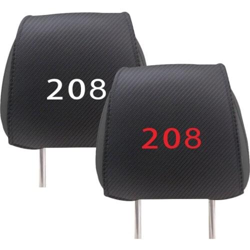 Car Headrest Pillow Cover For Peugeot 208 PU Leather Auto Styling Decoration Pad Car Accessories Interior