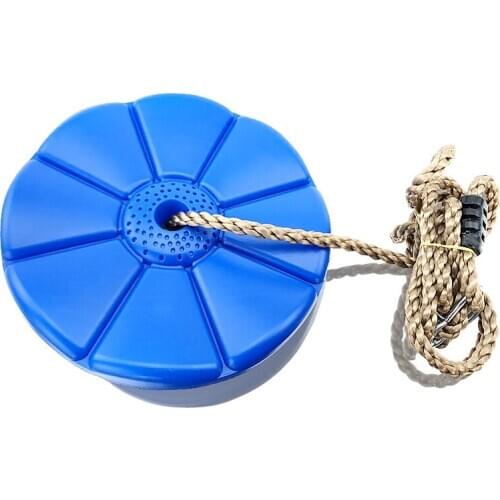 Tree Climbing Rope with Platforms and Kids Disc Swing Seat Set Outdoor Backyard Playground Accessories, 4 Color