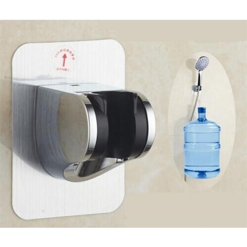 Shower Head Holder Punch-free Adjustable Showerhead Rack Polished Self-adhesive Handheld Suction Up Bathroom Wall Accessories
