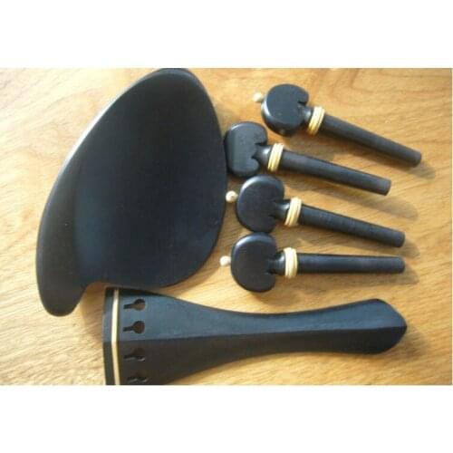 Violin parts , Nice violin fittings 4/4 natural ebony wood ,small ebony chinrest